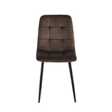 Chaise de salle à manger Ela - Velours marron