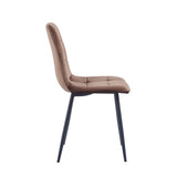 Chaise de salle à manger Ela - Velours marron