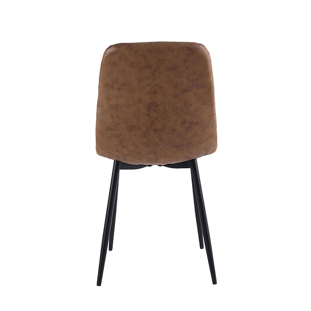 Ela Dining Chair - Cognac Microfiber