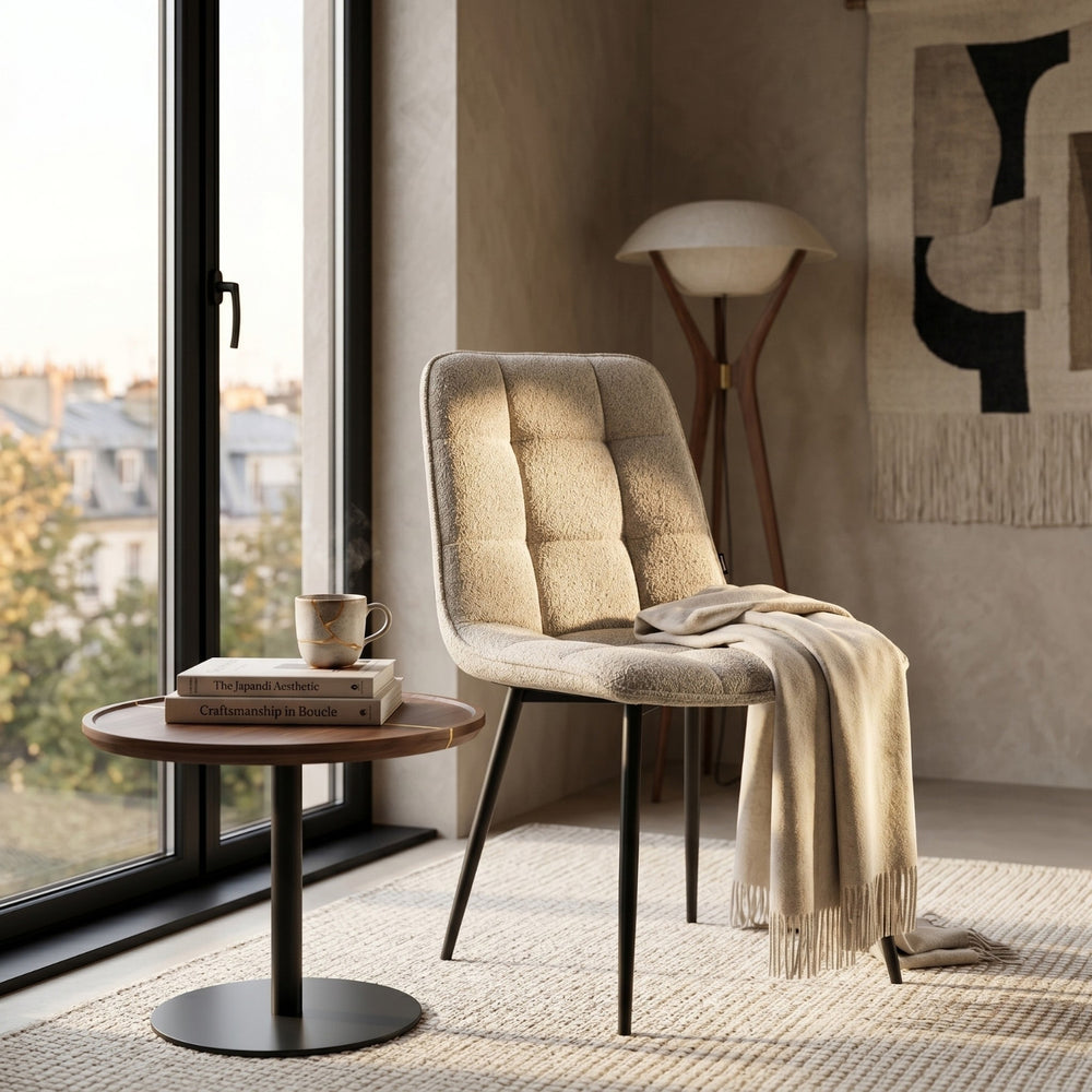 Chaise de salle à manger Ela - Bouclé Beige