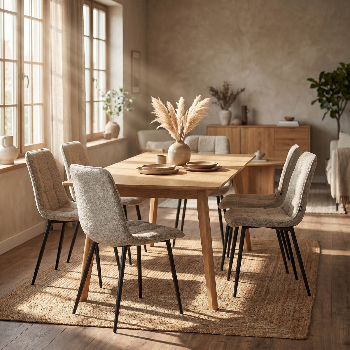 Chaise de salle à manger Ela - Bouclé Beige