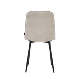 Chaise de Salle à Manger Ela - Beige - Tissu Chenille