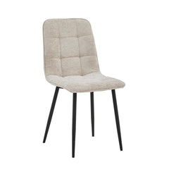 Ela Eetkamerstoel - Beige - Chenille Stof