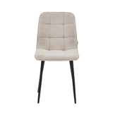 Chaise de Salle à Manger Ela - Beige - Tissu Chenille