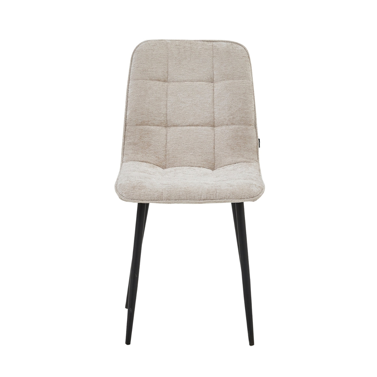 Chaise de Salle à Manger Ela - Beige - Tissu Chenille