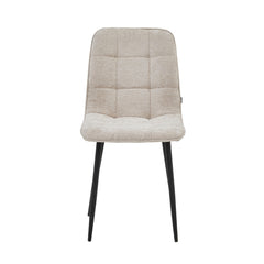 Ela Eetkamerstoel - Beige - Chenille Stof