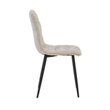 Chaise de Salle à Manger Ela - Beige - Tissu Chenille