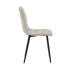 Ela Eetkamerstoel - Beige - Chenille Stof