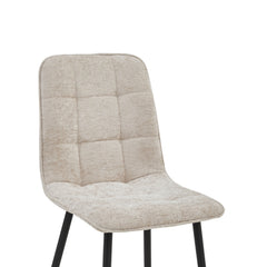 Ela Eetkamerstoel - Beige - Chenille Stof