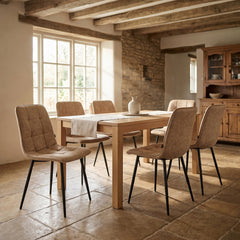 Ela Eetkamerstoel - Beige Microfiber