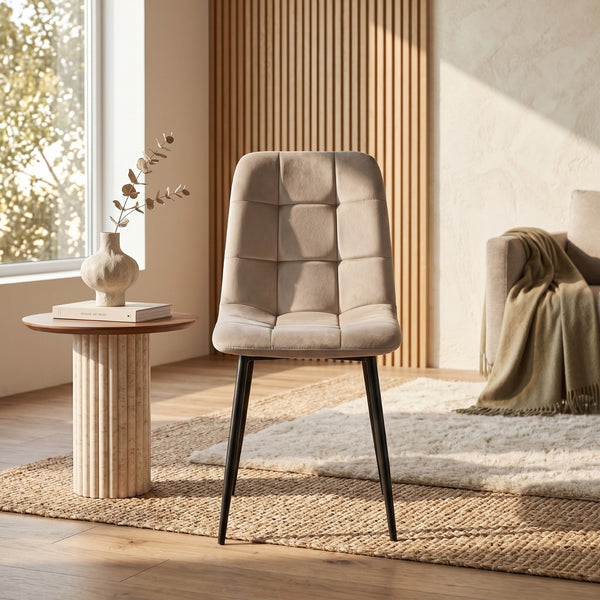 Chaise de salle à manger Ela - Velours beige