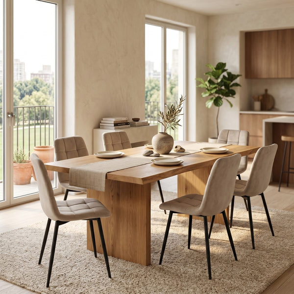 Chaise de salle à manger Ela - Velours beige