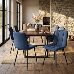 Ela Dining Chair - Blue Linen