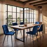 Chaise de salle à manger Ela - Velours bleu