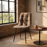Chaise de salle à manger Ela - Lin marron NEA45