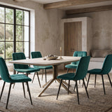 Chaise de salle à manger Ela - Velours vert
