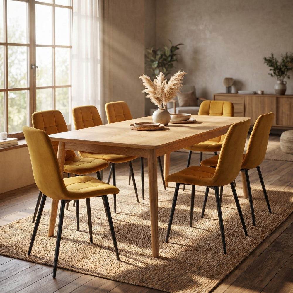 Ela Sedia Da Pranzo - Velluto Giallo Ocra