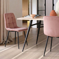 Ela Dining Chair - Pink Velvet