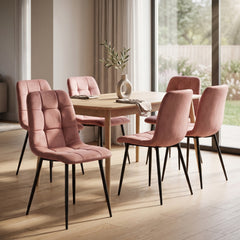 Ela Eetkamerstoel - Roze Velvet