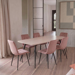Ela Dining Chair - Pink Velvet
