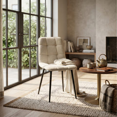 Chaise de Salle à Manger Ela - Blanc - Bouclé