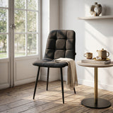 Chaise de salle à manger Ela - Lin noir NEA19