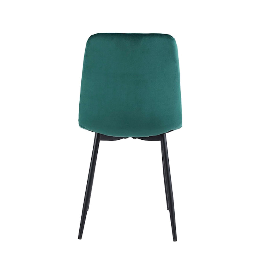 Chaise de salle à manger Ela - Velours vert