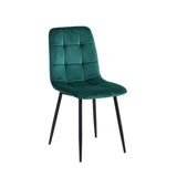 Chaise de salle à manger Ela - Velours vert