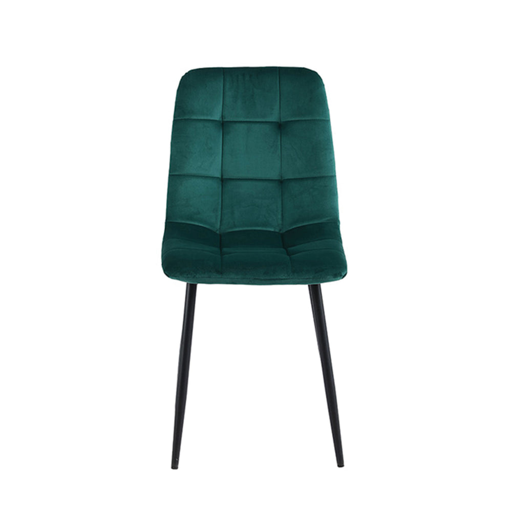 Chaise de salle à manger Ela - Velours vert