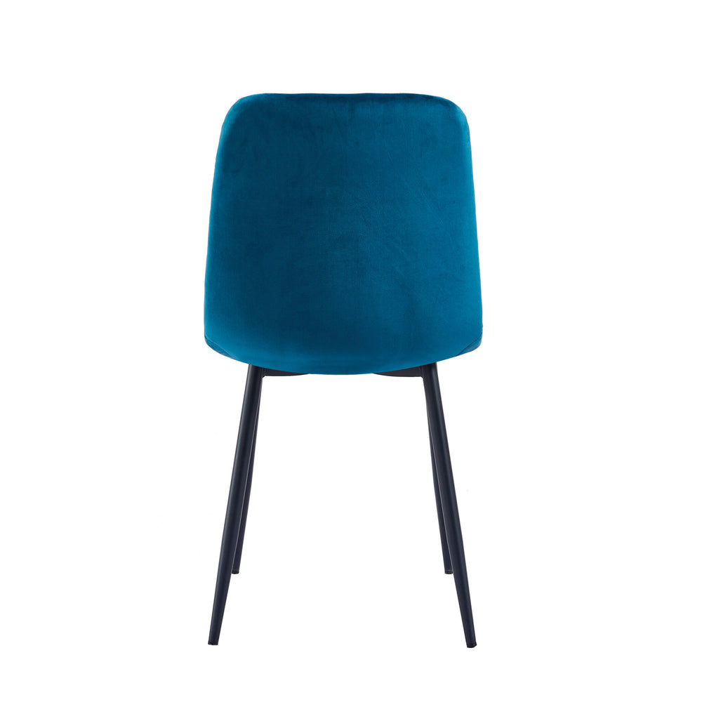 Chaise de salle à manger Ela - Velours pétrole