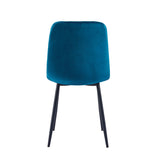Chaise de salle à manger Ela - Velours pétrole