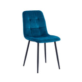 Chaise de salle à manger Ela - Velours pétrole
