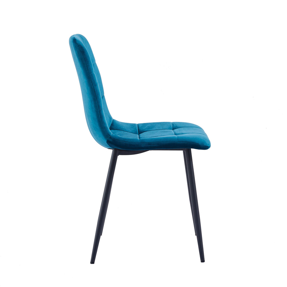Chaise de salle à manger Ela - Velours pétrole