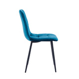 Chaise de salle à manger Ela - Velours pétrole