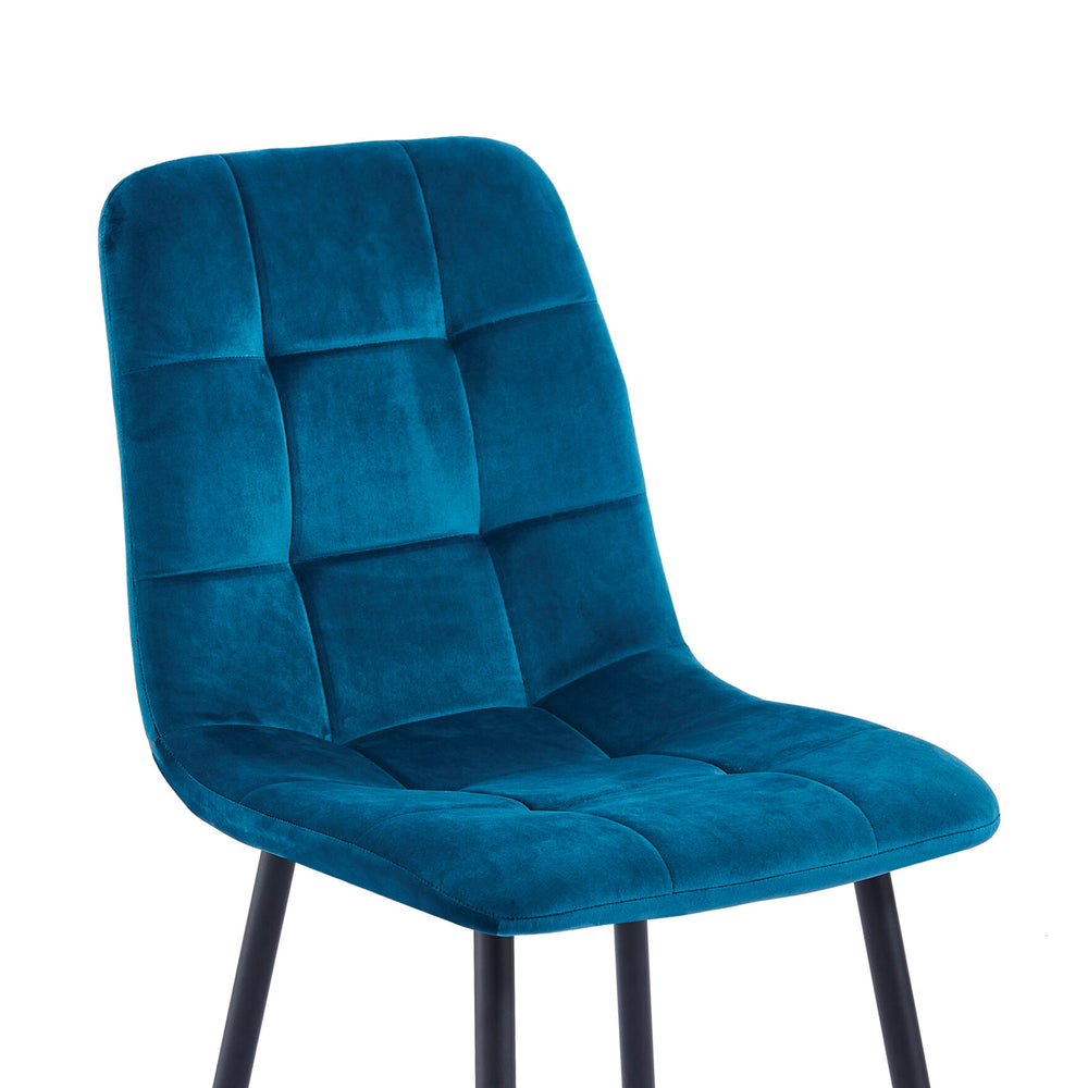 Chaise de salle à manger Ela - Velours pétrole