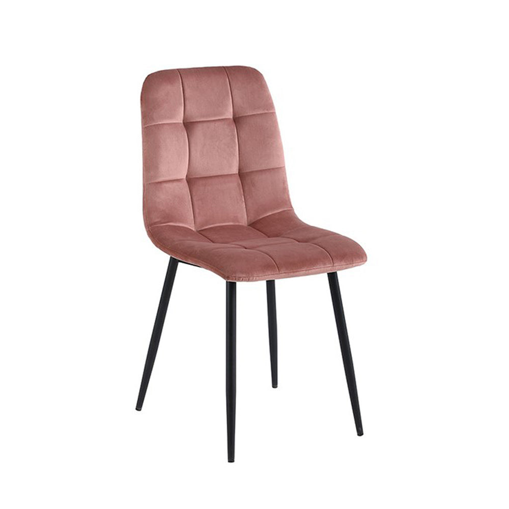 Chaise de salle à manger Ela - Velours rose