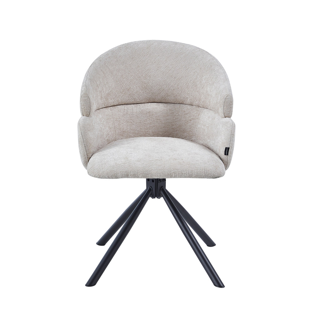 Elena Esszimmerstuhl - Beige Chenille - 180° drehbar