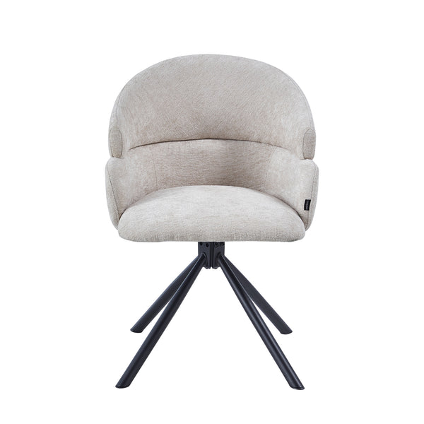 Elena Eetkamerstoel - Beige Chenille - Draaibaar 180°