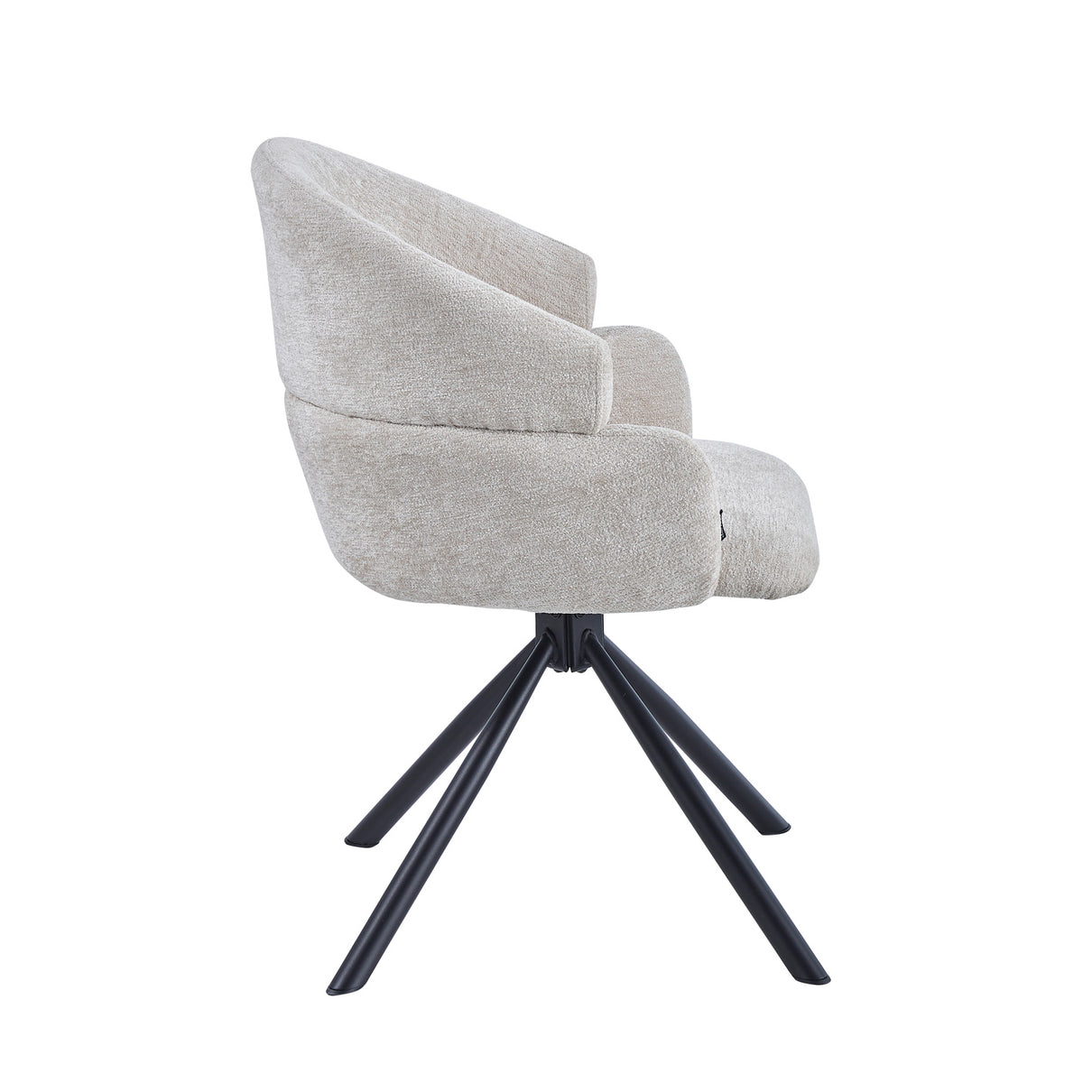 Elena Esszimmerstuhl - Beige Chenille - 180° drehbar
