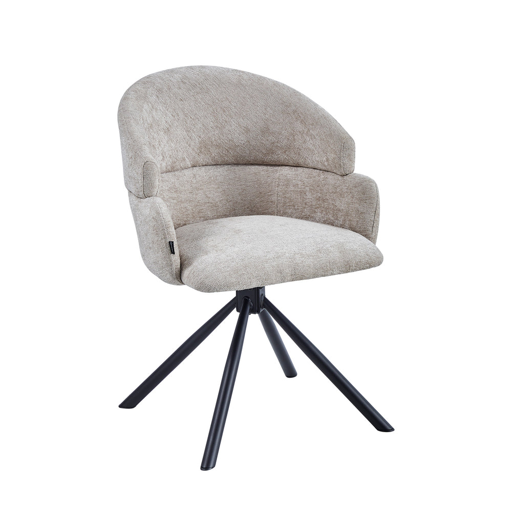 Elena Esszimmerstuhl - Taupe Chenille - 180° drehbar