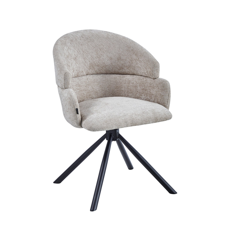 Elena Esszimmerstuhl - Taupe Chenille - 180° drehbar