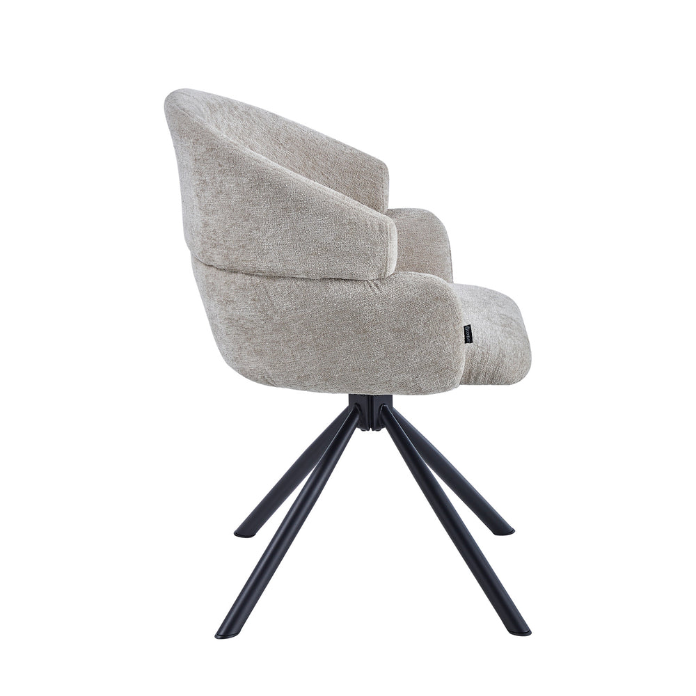 Elena Esszimmerstuhl - Taupe Chenille - 180° drehbar