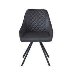 Elias Eetkamerstoel - Antraciet Microfiber - 180°