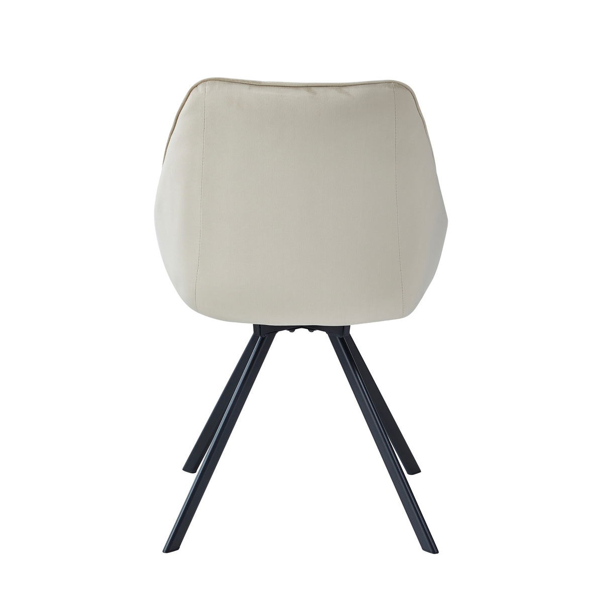 Sedia da pranzo Elias - Velluto Beige - Girevole a 180°