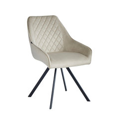 Elias Sedia Da Pranzo - Velluto Beige - 180°