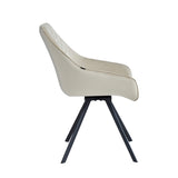 Sedia da pranzo Elias - Velluto Beige - Girevole a 180°