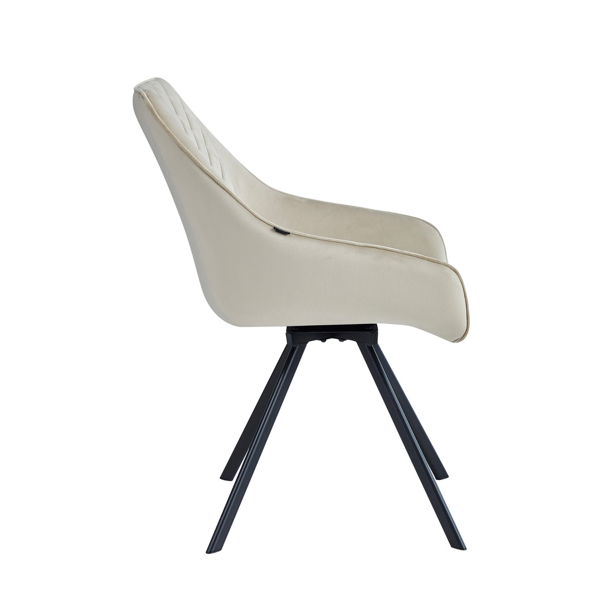 Sedia da pranzo Elias - Velluto Beige - Girevole a 180°