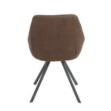 Elias Eetkamerstoel - Bruin Microfiber