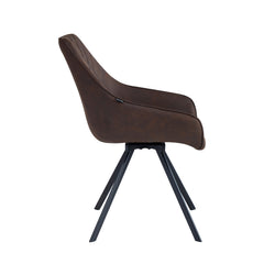 Elias Eetkamerstoel - Bruin Microfiber - 180°