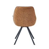 Elias Dining Chair - Cognac Microfiber - 180° Swivel